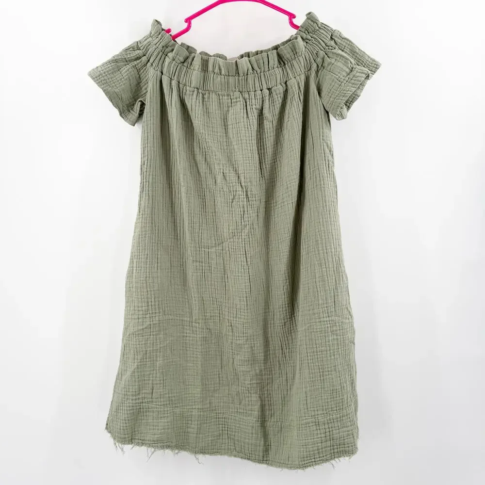 Amadi Dress Women’s Extra Small NEW Anthropologie Nola Off Shoulder Green NWOT - Picture 4 of 16